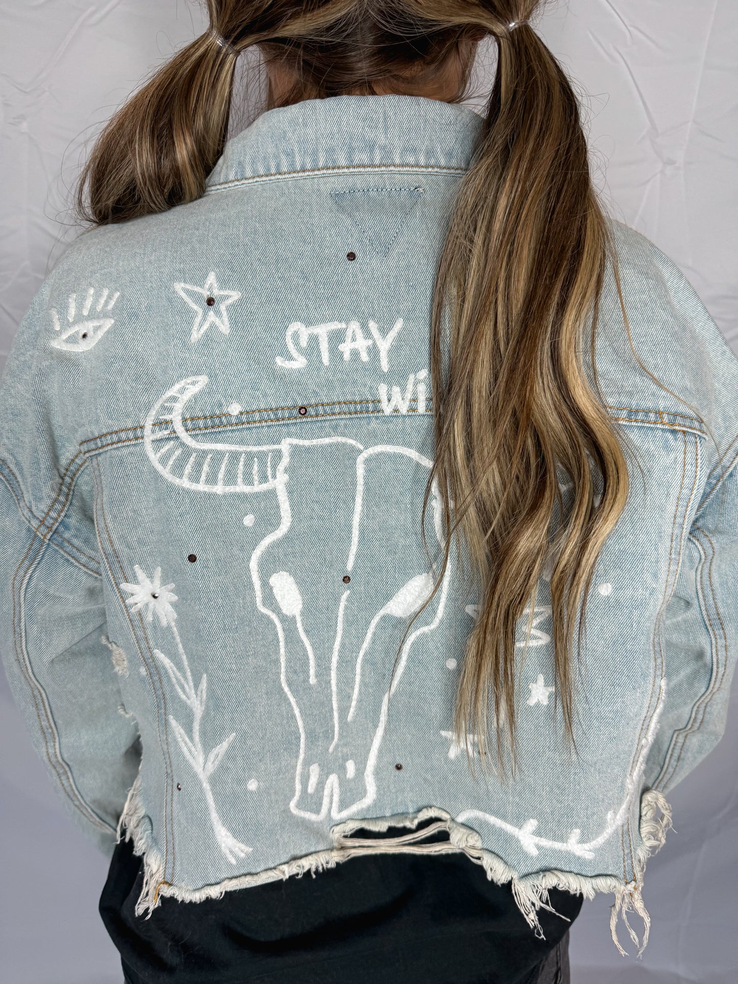 Stay Wild Crop Denim Jacket