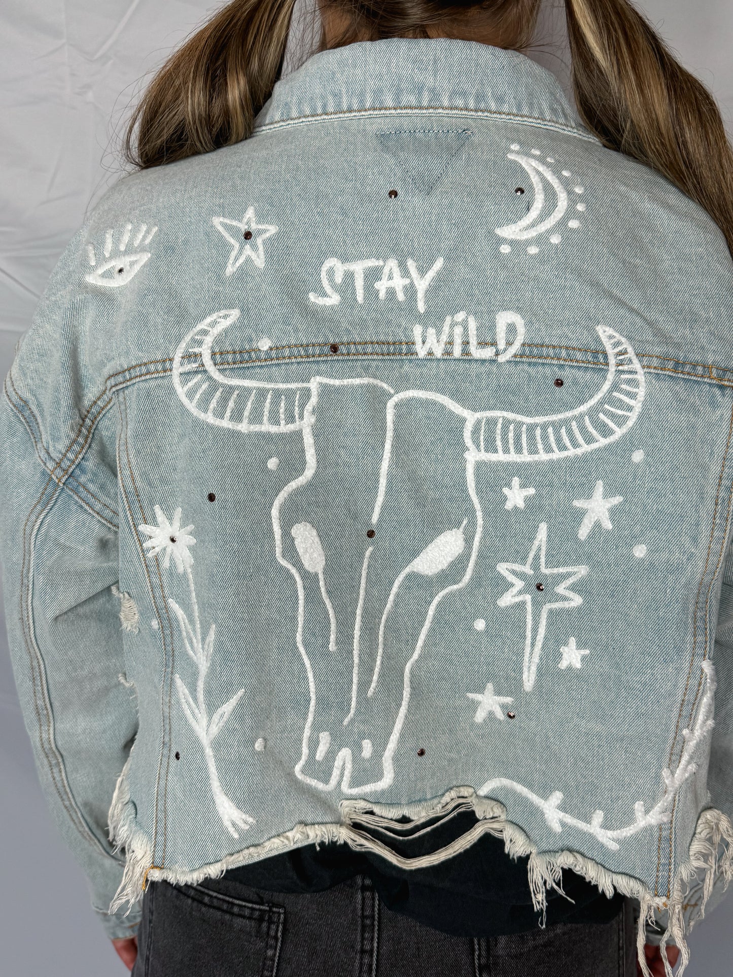 Stay Wild Crop Denim Jacket